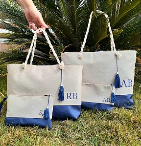 Bolsa Personalizada e nécessaire  em linho e sintético