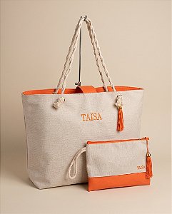 Bolsa e Nécessaire de Praia Personalizada em Sintético/LUIZA