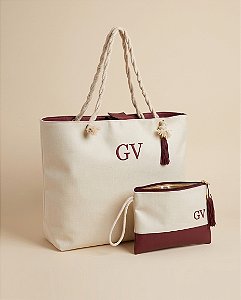 Bolsa e Nécessaire de Praia Personalizada em Sintético/LORENA