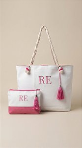 Bolsa e Nécessaire de Praia Personalizada em Sintético/PINK