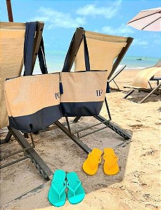Bolsa e Nécessaire de Praia Personalizada linho c/ Sintético/CERENA