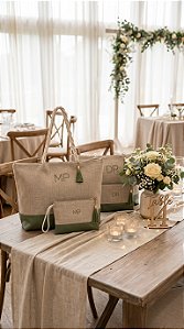 Bolsa e Nécessaire Personalizada linho c/ Sintético-ALINE
