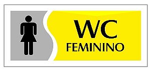 PLACA - WC FEMININO AMARELA / EM PS 20 X 7CM EMPLAC BR