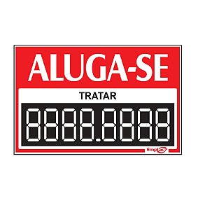 PLACA - ALUGA-SE / EM PS 30 X 20CM EMPLAC BR