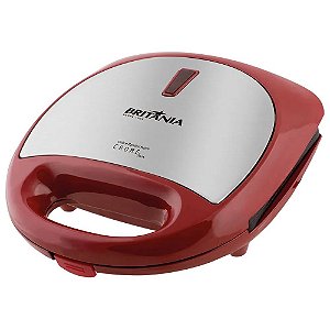 GRILL E SANDUICHEIRA BRITANIA CROME INOX VERMELHO 220V