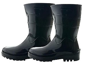 BOTA DE PVC CANO MEDIO PRETA N 44 PLASTCOR