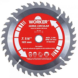 SERRA CIRCULAR WIDEA 7.1/4" 40DTS 20MM - WORKER