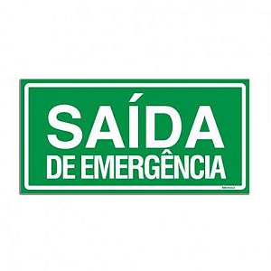 PLACA - SAIDA DE EMERGENCIA EM PS. 24 X 12CM EMPLAC BR