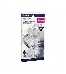 GANCHO ADESIVO 6PC 0,5KG OVAL - ATLAS