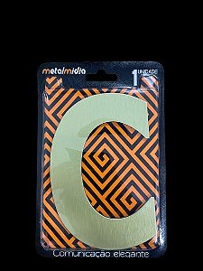 LETRA 127MM OURO ESCOVADO - C - METALMIDIA