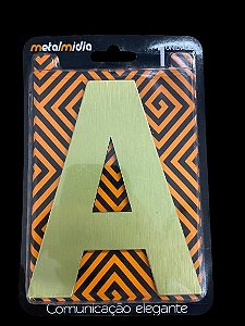LETRA 127MM OURO ESCOVADO - A - METALMIDIA