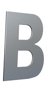 LETRA 127MM PRATA ESCOVADO - B - METALMIDIA