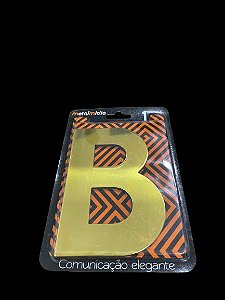 LETRA 127MM OURO ESPELHADO - B - METALMIDIA