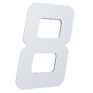 NUMERO 130MM BRANCO - 8 - METALMIDIA
