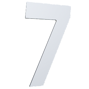 NUMERO 130MM BRANCO - 7 - METALMIDIA