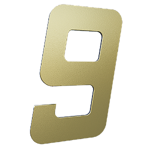 NUMERO 130MM OURO ESCOVADO - 9 - METALMIDIA