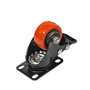 RODIZIO GIRATORIO LARANJA C/FREIO - 1 1/2" - BESTFER