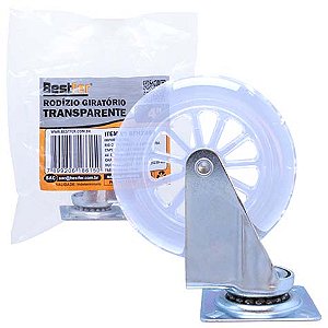 RODIZIO GIRATORIO TRANSPARENTE - 4" - BESTFER