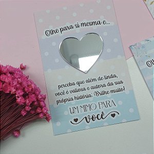Card com Espelho Coração - 10 unidades