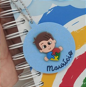 Chaveiro de Identicação para Mochila - Acrílico com Aplique Emborrachado