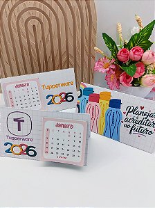 Mini Calendários de Mesa 2026 Tupperware - 30 Unidades