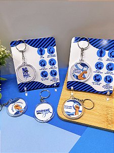 Card com Chaveiro Acrílico Novembro Azul - 10 Unidades