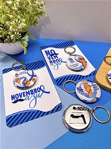 Chaveiro Abridor Novembro Azul - 10 Unidades