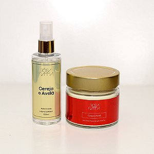 Kit Vela Aromática + Home Spray - Cereja e Avelã