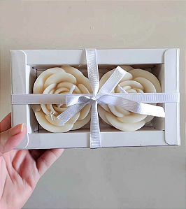 Kit 2 Rosas - velas decorativas sem aroma