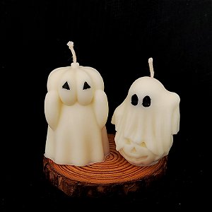 Kit 2 Velas Fantasmas - Decorativas Sem Aroma | Coleção Happy Halloween