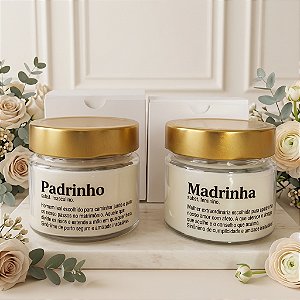 Kit 2 Velas Aromáticas - Madrinha e Padrinho de Casamento