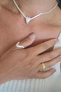 Pingente Coração Cravejado Ródio Branco