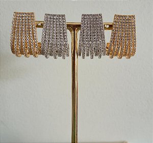 Brinco Gancho Luxo Cravejado