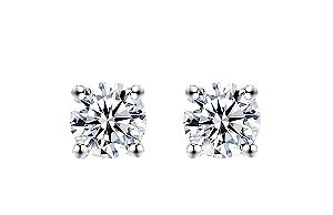 Brinco Solitário Clássico Moissanite Luxo 1.54 ct