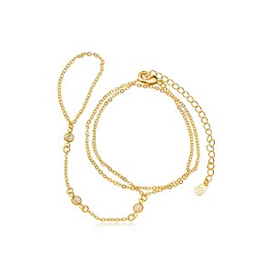 Pulseira de Mão Cristais Redondos