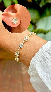 Conjunto Cravejado Redondo