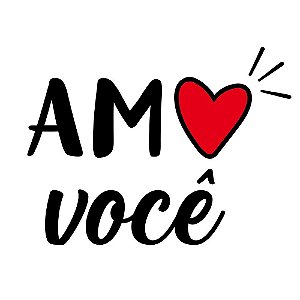 TRANSFER p/ balão LETTERING "AMO VOCÊ" PRETO