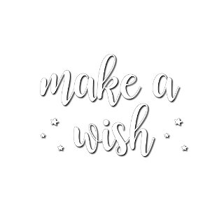 TRANSFER p/ balão LETTERING "MAKE A WISH" BRANCO