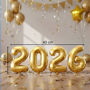 Kit Balão Metalizado 2026 - 40cm