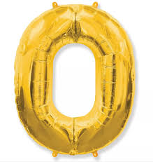 Balão de Festa Microfoil 28" 70cm - Número Dourado - 01 Unidade