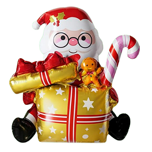 BALÃO METALIZADO NOEL NATALINO PRESENTE - 1UN