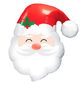 BALÃO METALIZADO PAPAI NOEL GORRO 54X56 CM - 1UN.