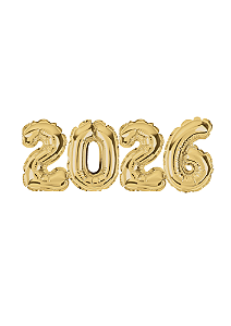 KIT BALÃO 2026 DOURADO - 15CM