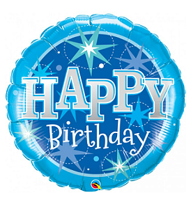 BALÃO METALIZADO 36" REDONDO HAPPY BIRTHDAY 91CM