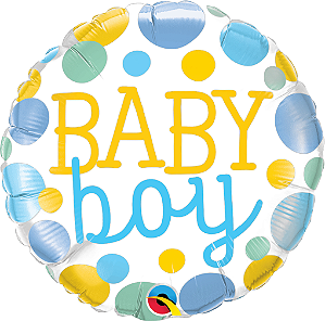 BALÃO METALIZADO 18" REDONDO BABY BOY 46CM