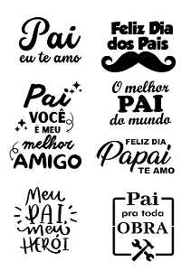 Personalização p/ Balões - Kit c/ 7 VARIADAS p/ DIA DOS PAIS - Vinil