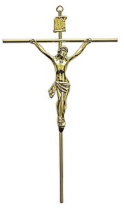 Crucifixo de Parede Tradicional com rosto tamanho 31 cm cor Dourado R 12