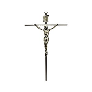 Crucifixo para Parede Tradicional Tamanho 24 Cm Cor Prata R33