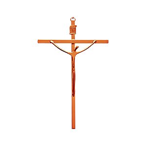 Crucifixo Parede Metal Cruz Chapa Tamanho 21 CM Cobre Rose Ref 18