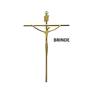Crucifixo Grande estilizado cruz quadrada tamanho 52 cm cor Dourado R 77